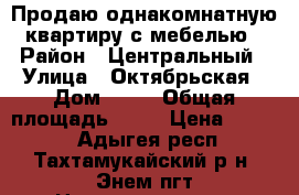 Продаю однакомнатную квартиру с мебелью › Район ­ Центральный › Улица ­ Октябрьская › Дом ­ 55 › Общая площадь ­ 46 › Цена ­ 1 599 - Адыгея респ., Тахтамукайский р-н, Энем пгт Недвижимость » Квартиры продажа   